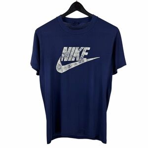 Vintage 1980s Nike Center Swoosh Paper Thin Single Stitch Logo Shirt Size L